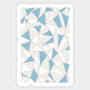 Abstract Nude Lines With Blue Blocks Sticker